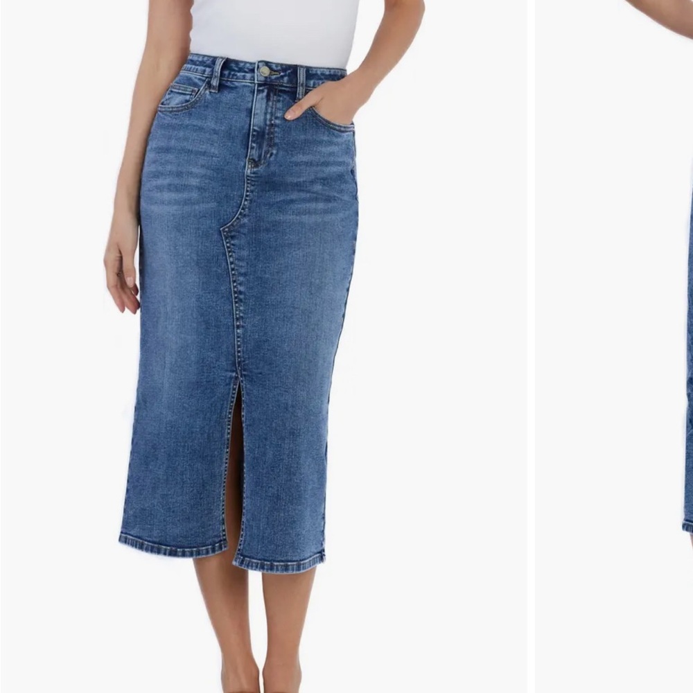 Nordstrom Blue Denim Midi Skirt